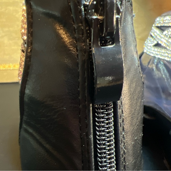 Patrizia Spring Step Wedge Heels Silver Sparkling Rhinestones Women's 9.5-10/40 - Picture 7 of 13